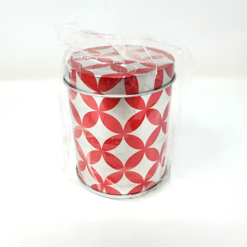 doTerra Storage Tin Holds 3 EO Bottles Red Silver
